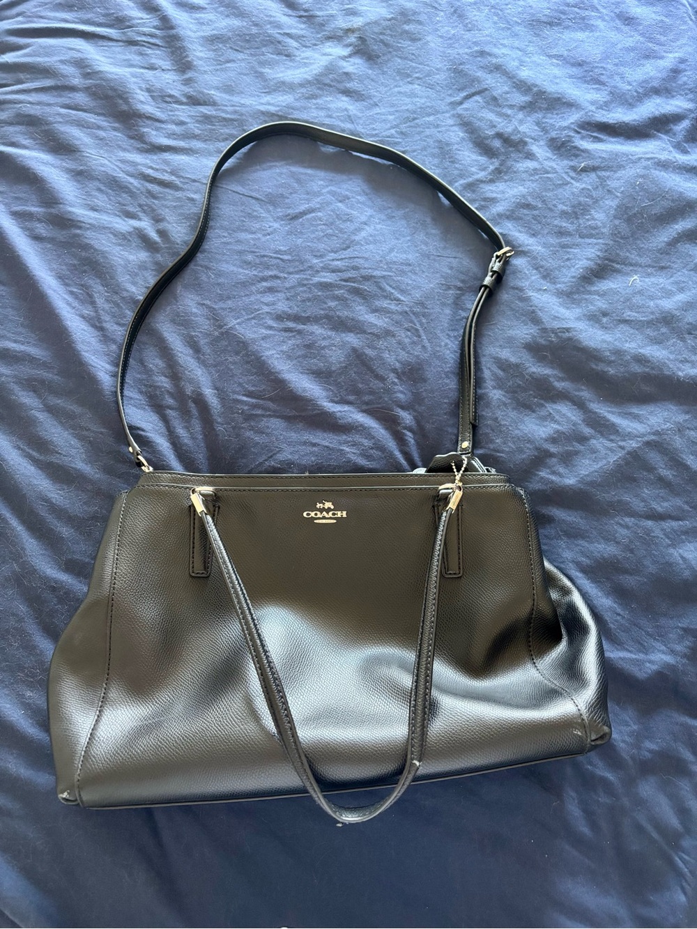 Beautiful large Coach black leather satchel